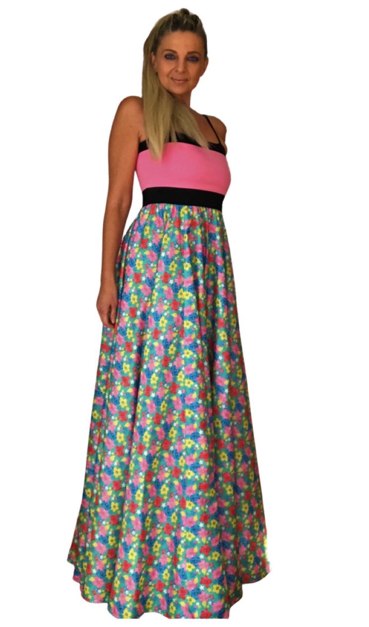 Dlouhé letní šaty BOROS DR-L-FLW02